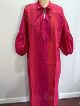 Puff Sleeve Dress - Pink Orange Stripe