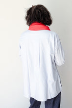 Shirt Blue With White/Red Stripe
