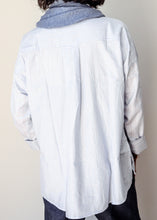 Shirt Blue With White/Red Stripe
