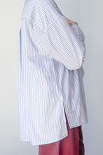 Shirt Blue With Black/Burgundy Stripe