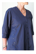 BUTTON BLOUSE NAVY