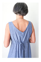 SLEEVELESS LINEN DRESS BLUE