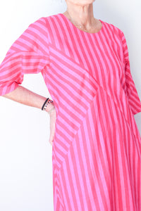 Puzzle Stripe Dress - Pink Stripe