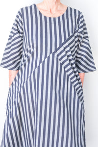 Puzzle Stripe Dress - Black Stripe