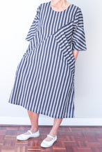 Puzzle Stripe Dress - Black Stripe