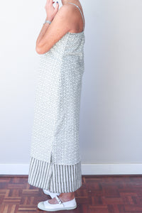 Reversable Cami Dress - Pattern/Olive Stripe