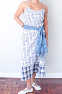Reversable Cami Dress - Blue Pattern/Check