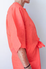 Collarless Front Tie Dress Tangerine