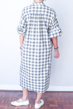 Puff Sleeve Dress - Grey Check