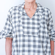 Puff Sleeve Dress - Grey Check