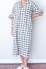 Puff Sleeve Dress - Grey Check