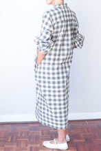 Puff Sleeve Dress - Grey Check