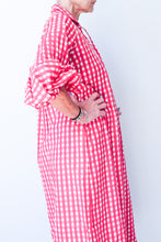 Puff Sleeve Dress - Red Check
