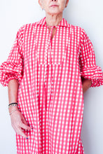 Puff Sleeve Dress - Red Check