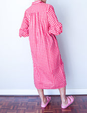 Puff Sleeve Dress - Red Check