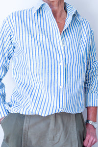 Shirt Blue/Green Stripe