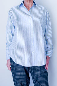 Shirt Light Blue/Black Stripe