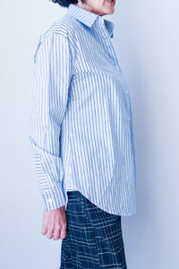 Shirt Light Blue/Black Stripe
