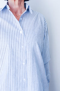 Shirt Light Blue/Black Stripe