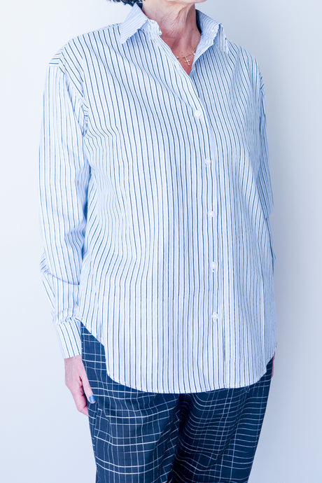 Shirt Light Blue/Black Stripe