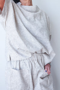Balloon Pants Beige Check