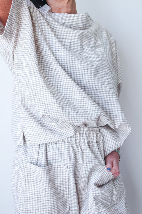 Balloon Pants Beige Check