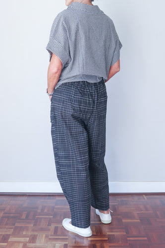 Classic Narrow Pants Black Big Check