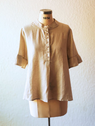 Mandarin Collar Shirt Linen