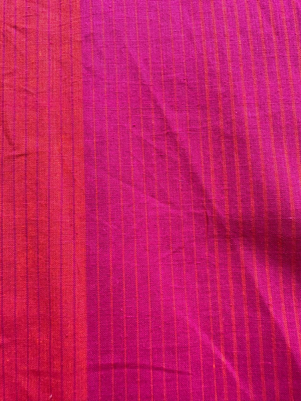 Puff Sleeve Dress - Pink Orange Stripe